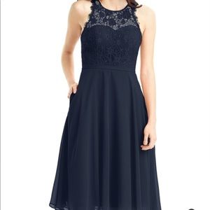 Azazie Sylvia navy bridesmaid dress